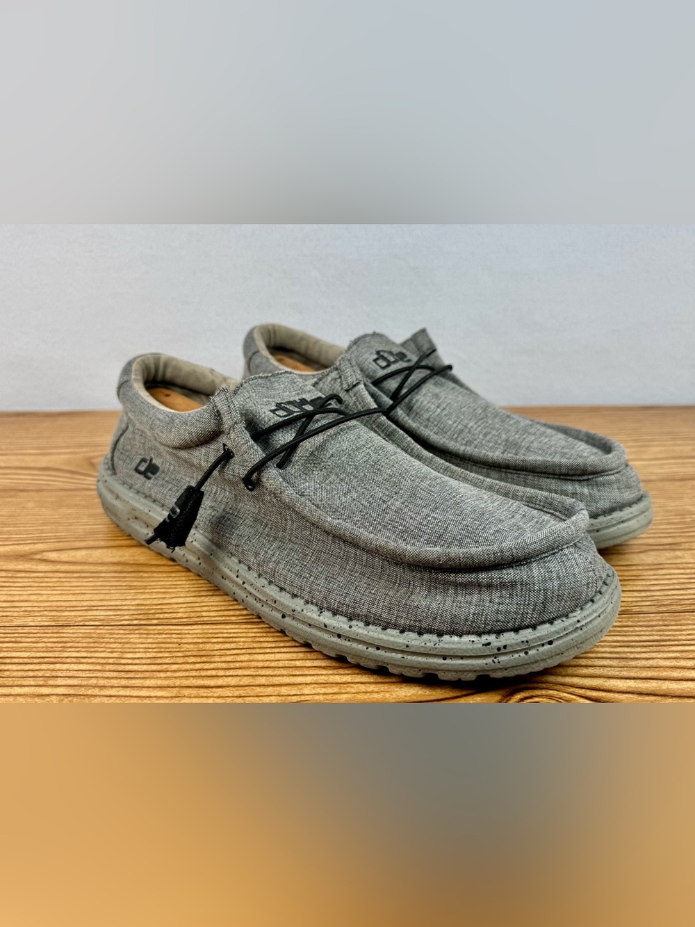 Hey Dude Wally L Stretch Steel Gray Lace Up Moc Toe Casual Shoes Men’s 11